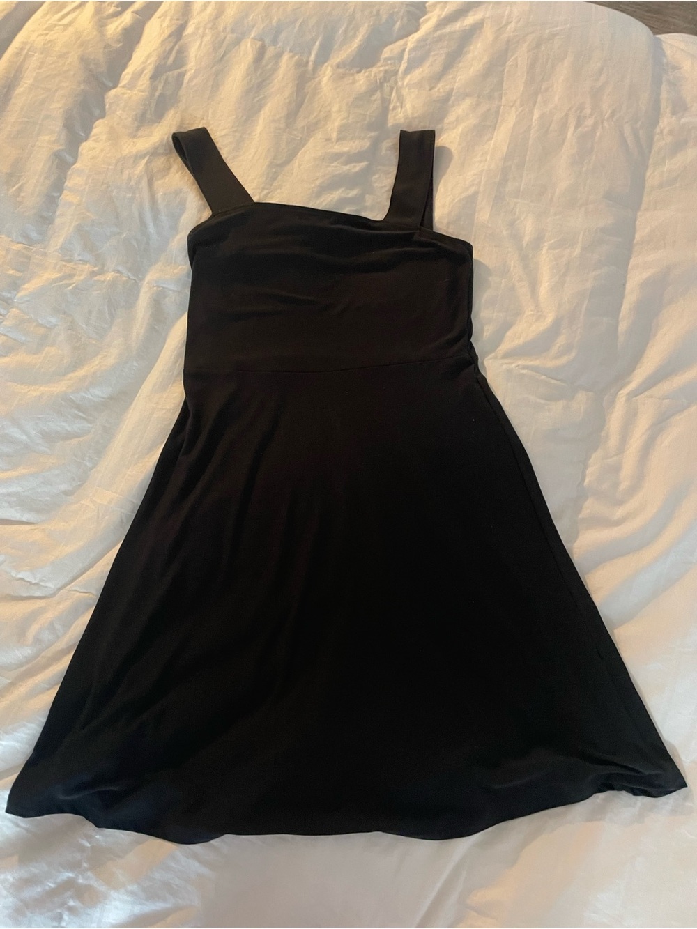 SO Black Midi A-Line Dress with Wide Straps